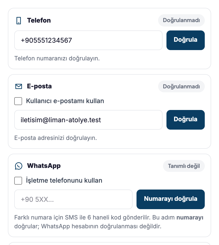 Doğrulama kartları