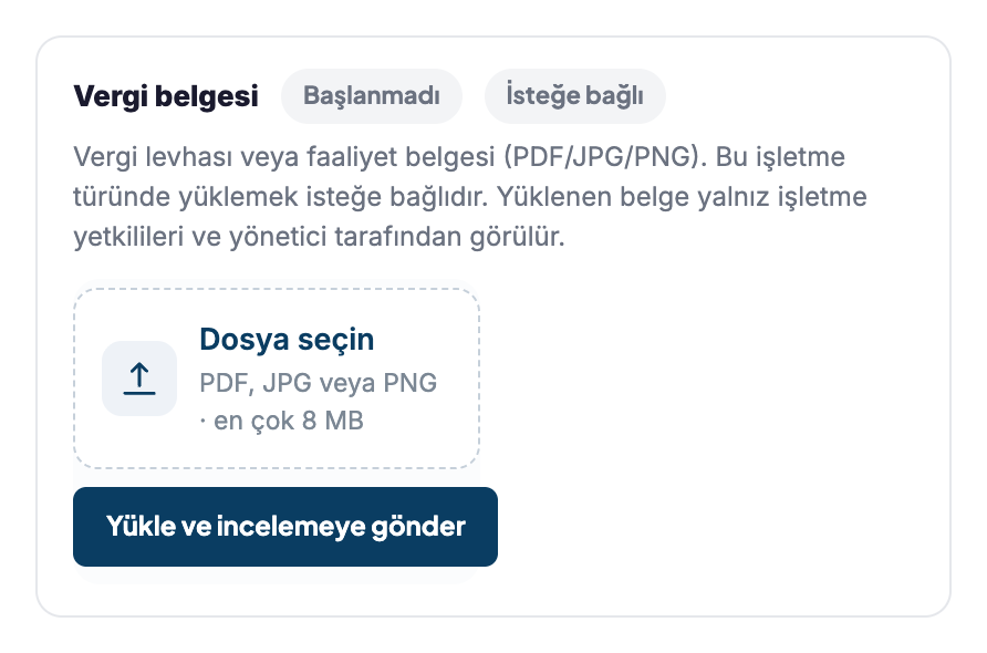 Vergi belgesi kartı